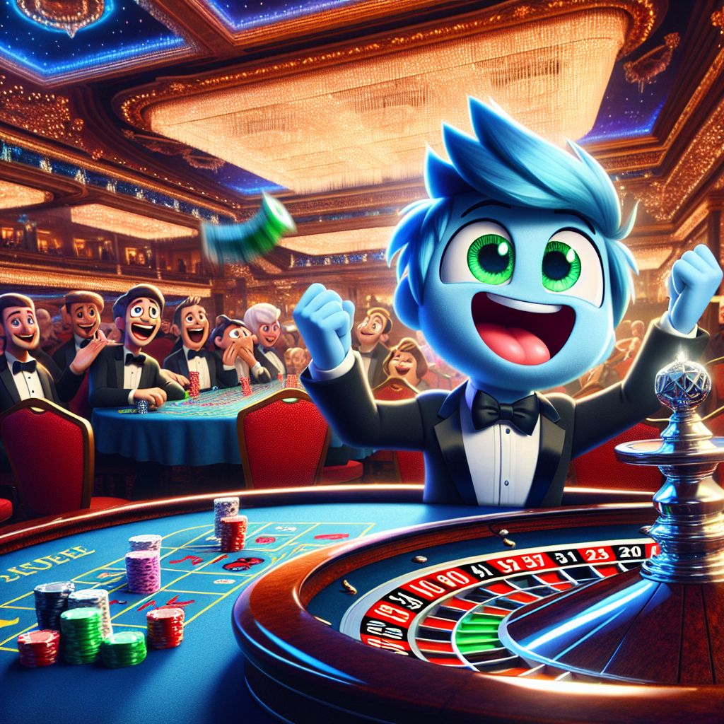 AK333 casino cartoon character winning at slots in Bangladesh